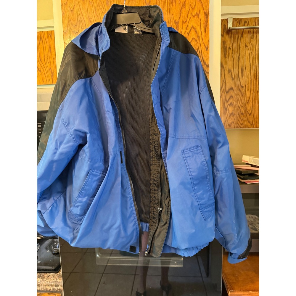 Vintage Marlboro Unlimited Windbreaker Jacket‎ Blue Black Colorblock Mens XL 90s